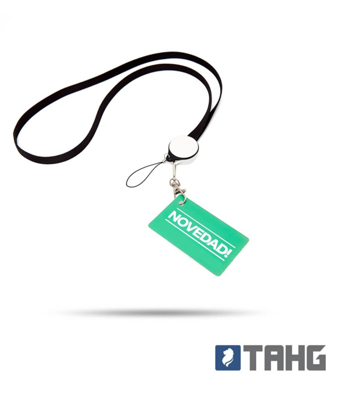 ▷ Cinta porta credencial de Polyester con cable USB