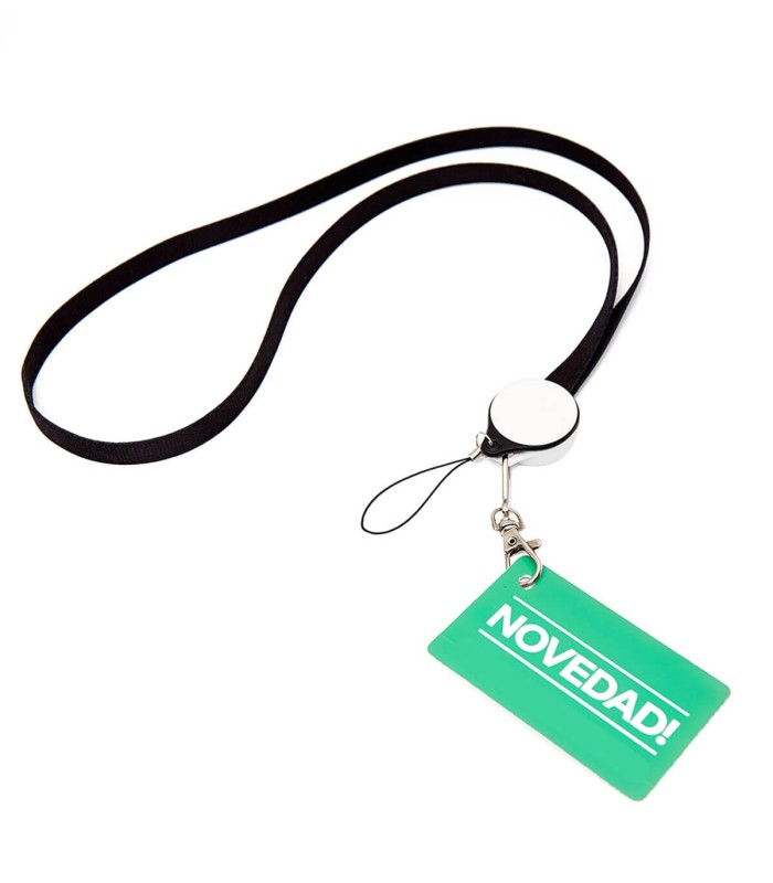 ▷ Cinta porta credencial de Polyester con cable USB