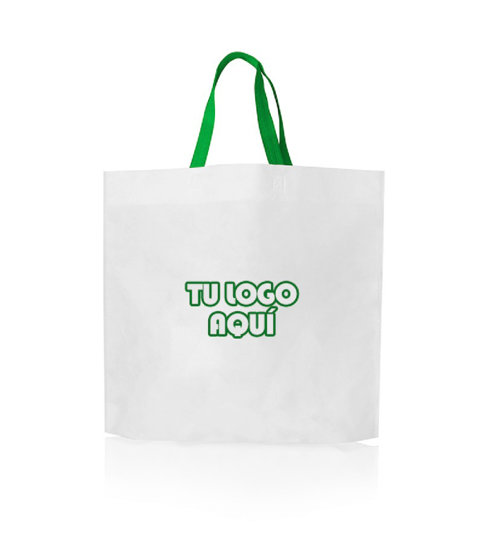 Bolsa de Friselina con Manijas de Tira de Color 45x40x10 cm
