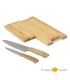 Tabla de bamboo con set de cuchillos