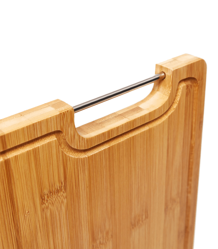 Tabla de bamboo con set de cuchillos