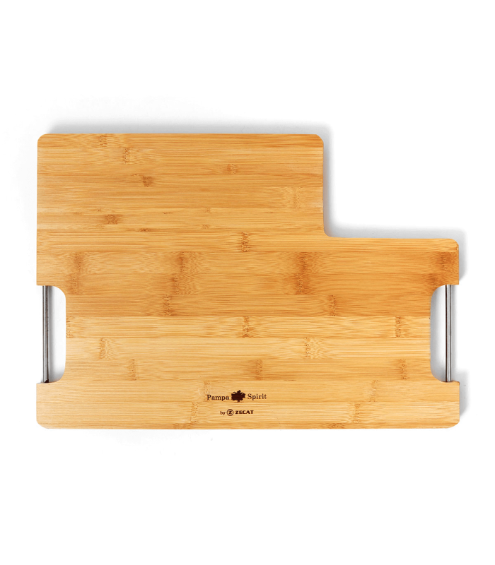 Tabla de bamboo con set de cuchillos