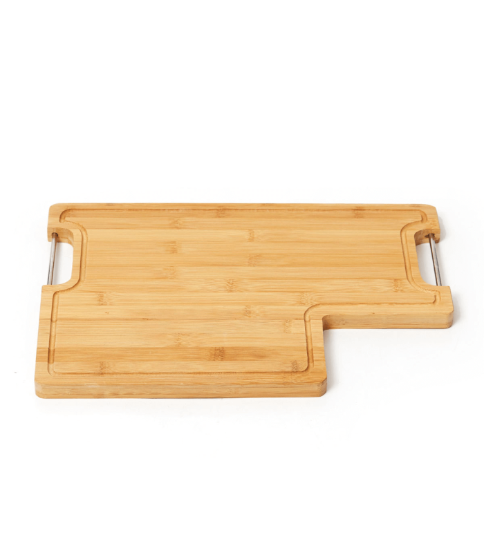 Tabla de bamboo con set de cuchillos