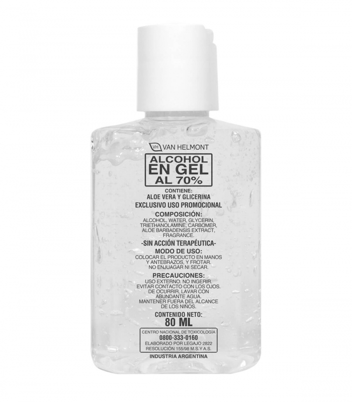 ▷ Alcohol en Gel 80 ml Con Tira de Silicona